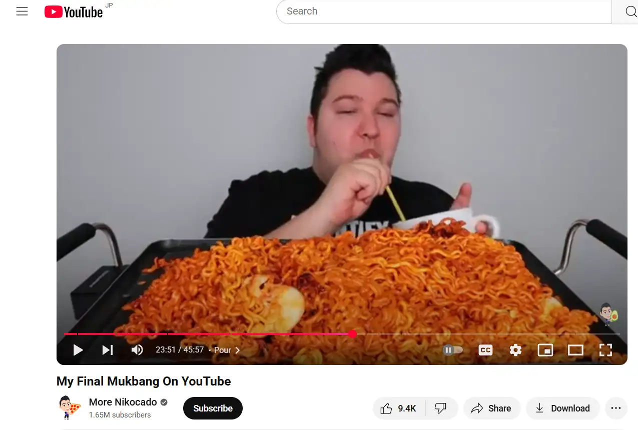 nikocado showed bad eating habits in the video